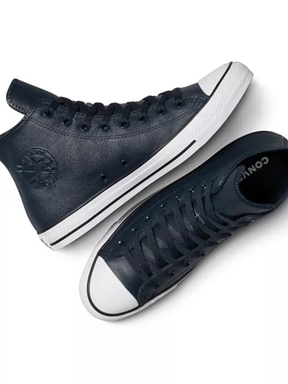 NIB Converse Chuck Taylor Hi Navy LEATHER Sneakers A13276C Mens 9 Wmn 11